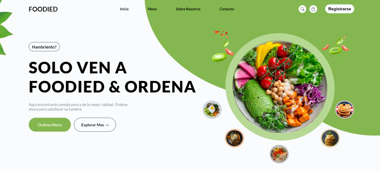 Captura del e-commerce gastronómico Foodied